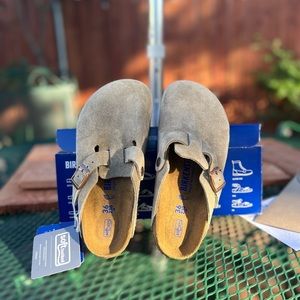 birkenstock boston clog taupe suede - size 36 (US 5-5.5) - regular width